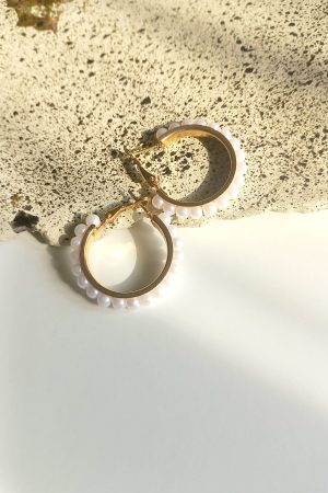 Small Pearl Accent Hoops