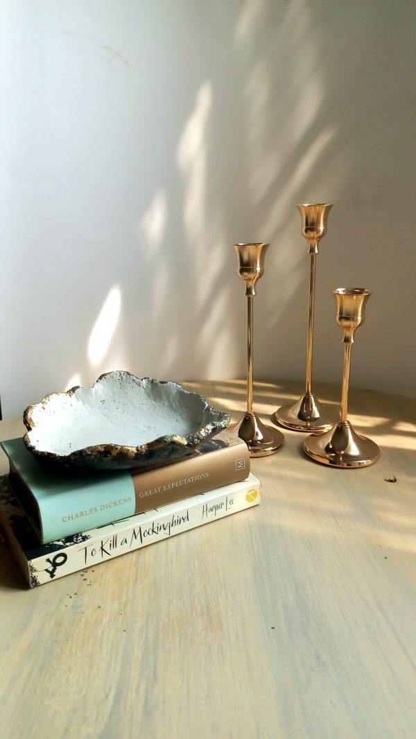 20241023_115704 Sleek Gold Candle Stands (3 pc)