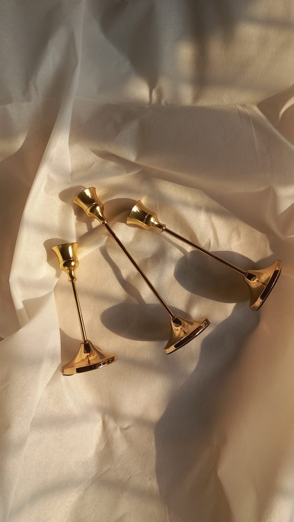 20241105_094537 Sleek Gold Candle Stands (3 pc)