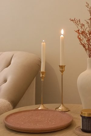 Sleek Gold Candle Stands (3 pc)
